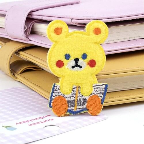 Maxsin 1 Pcs High Quality Lovely Cartoon Plush Bear Sticker Animal Patches For Child Bag Jeans Iron On Clothes Accessories DIY