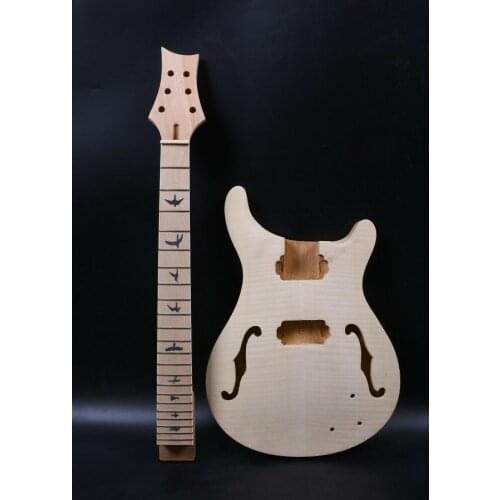 Diy Set Electric Guitar Body+Neck Mahogany 22Fret 24.75INCH Unfinished