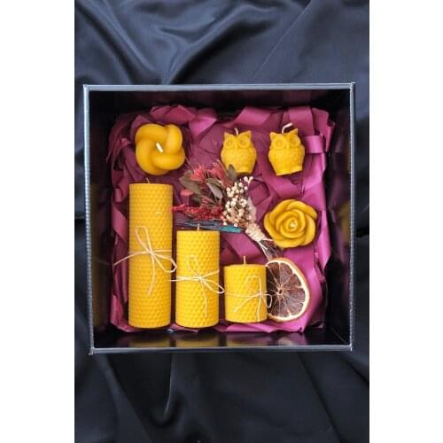 Natural Handmade Beeswax Candle Set 4.5x15 4.5x10 4.5x6 5x6 4x5 6x3 Romantic Gift Decorative Candles