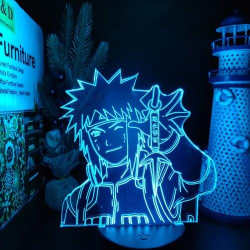 Anime Naruto Namikaze Minato 3D Night Lamps Shippuden Desk Gift Night Lights Bedroom Decor Home Led Uzumaki Lighting Lampara