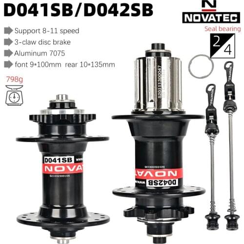 NOVATEC D041SB/D042SB Mountain Bike 4 Bearing Disc Brake Hub 28/32/36 Hole Aluminum Alloy Bicycle Hub 8-11 Speed Front+Rear Hub