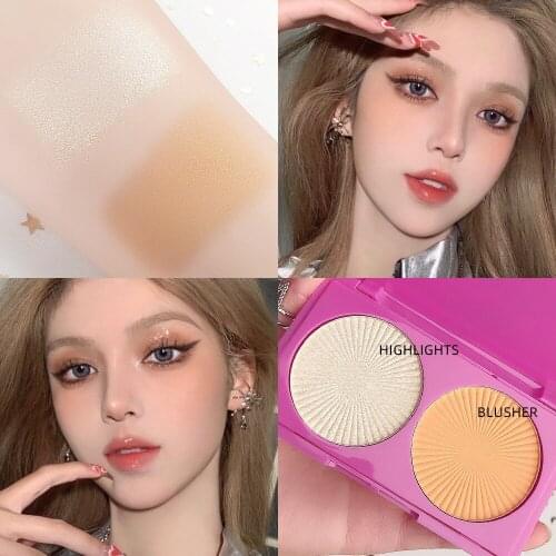 2 Colors New Highlighter Powder Palette Face High Gloss Shimmer Powder Bronzer Repair Haileyter Pallet Makeup Cosmetic