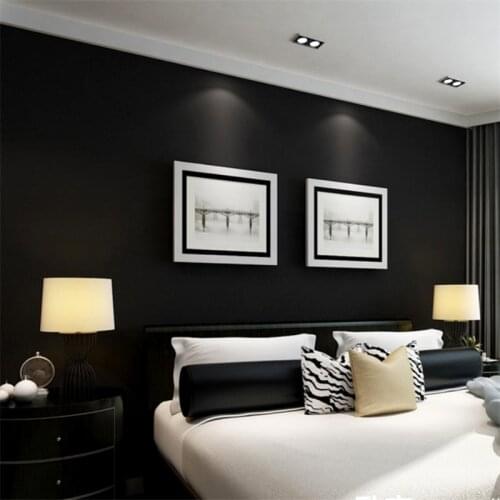 Beibehang new Black silk brushed wallpaper Pure black waterproof living room PVC matte bedroom clothing store vintage wallpaper