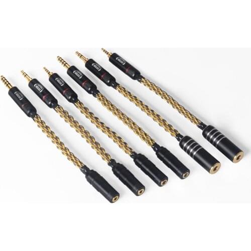 OKCSC 8 Cores New Audio Adapter Cable 2.5mm 4.4mm Balanced Plug Male to 3.5mm Female Single Crystal Copper Gold for Player