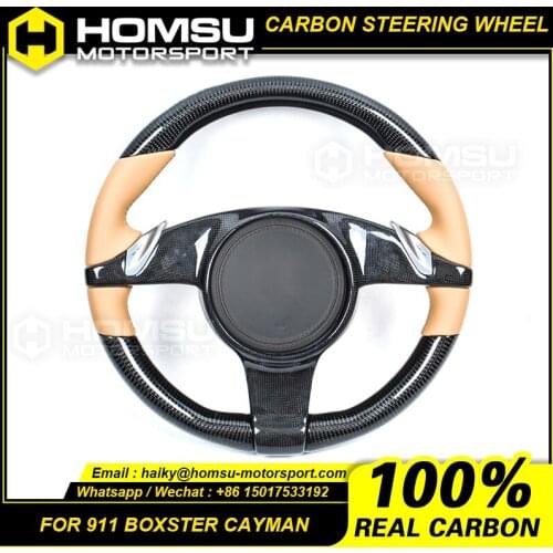 Custom alcantar carbon fiber steering wheel For Porsche 2009-2014 911 boxster cayman racing wheel convertible