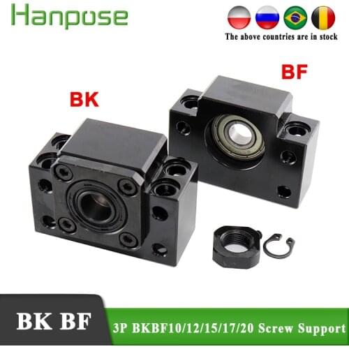 SFU1204 support unit 3 Sets BK10 BF10 BK12 BF12 BK17 BF17 BK20 BF20 for ballscrew Ball Screw End Support CNC parts