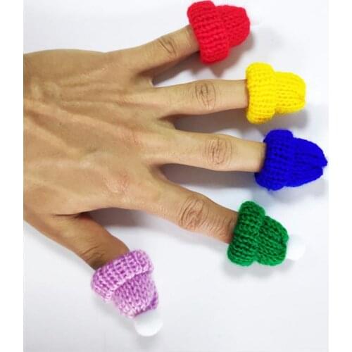 10PCS Knitted Small Christmas Hat Santa Claus Cap Christmas Hats Headdress Party Favors DIY Handmade Accessories