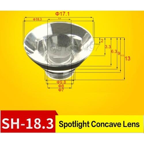Led lens 18.3mm concave lens applied optics tunnel light flashlight lens stage light lens