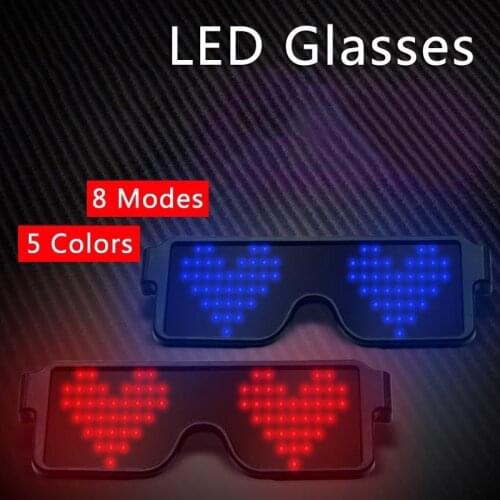 LED Glasses Luminous Glowing Glasses Light Up Shades Flashing Rave Wedding Party Quick Flash Led Night Shows Decors Christmas