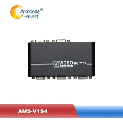 Vga switch splitter AMS-V1S4 vga conventer with 1 input 2 output vga Cable for TV Projector Splitter vga video conventer