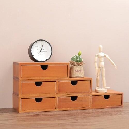 Vintage Wall Hanging Wooden Box DIY Drawer Storage Shelf Jewelry Box Cosmetics Organizer Desktop Office Storage Organizer Rack