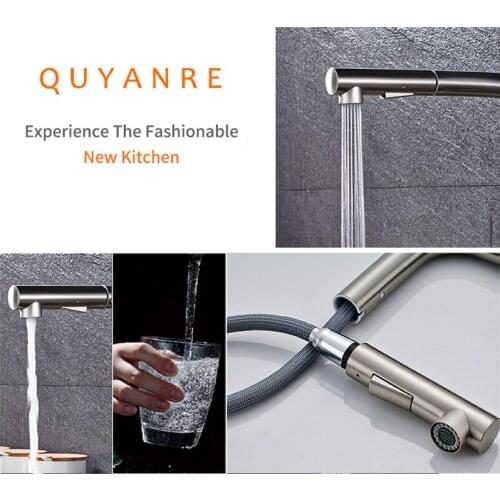 Vidric Brushed Nickel Pull Out Kitchen Faucet 360 Rotation H/C Mixer Tap Pull Out Spray Kitchen Basin Faucet Torneira Cozinha