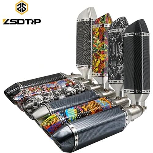 ZSDTRP For Ak Racing Exhaust Universal 36-51MM Muffler Pipe Moto Escape for Most Motorcycle ATV Dirt Bike Scooter