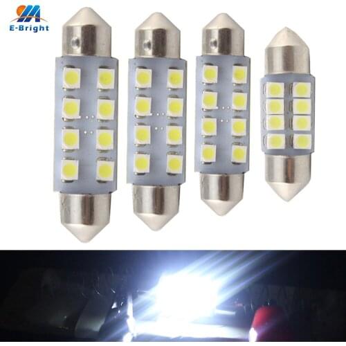 YM E-Bright 20 PCS 31mm 36mm 39mm 41mm C5W 1210 3528 8 SMD 8 LED Automotive Parking Light Interior Lamps 12V DC Dome Light
