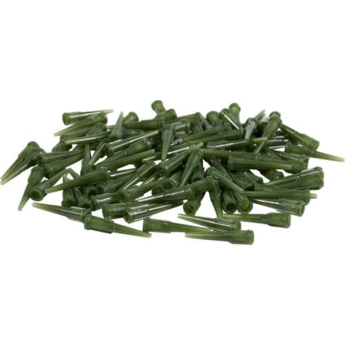 100 Pcs Green Plastic Tapered Pinhead Glue Liquid Dispenser Needles 14G