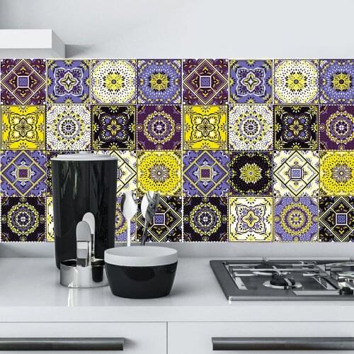 16pcs/set 10/15/20/30cm Hard Tiles Floor Wall Sticker Kitchen Bathroom Diagonal Tile Decoration Wallpaper Peel & Stick Art Mural