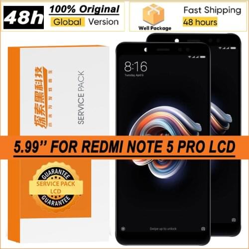 100% Original 5.99" IPS Display with frame for XiaoMi Redmi Note 5 Pro LCD Touch Screen Digitizer Assembly Repair Parts