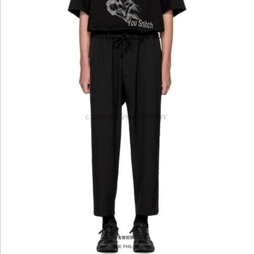 27-44 Plus Size Mens Casual Trousers Black Fashion Nine Pants Hairstylist Suits Pants Nightclub Singer Stage Costumes 2020 New