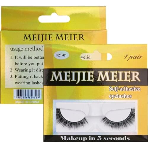 3D False Eyelashes Extension Reusable Self-Adhesive Natural Curly Eyelashes Glue Free Handmade False Eyelashes