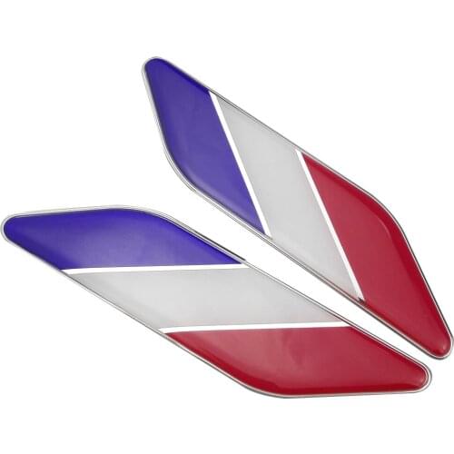 3D Car Sticker Badge Emblems For Renault Clio Peugeot 208 308 3008 Citroen C3 Dacia Duster Mini Cooper Smart France Flag Decal