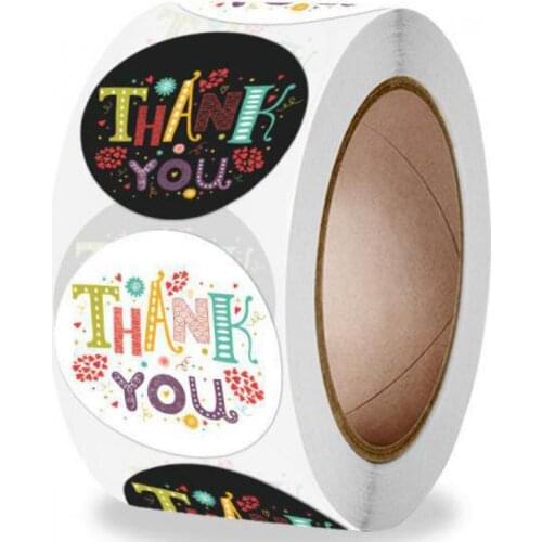500pcs Funny Thank You Stickers Roll , Round Thank You Labels for Greeting Cards, Flower Bouquets, Gift Wraps, Tags, Mailers Bag