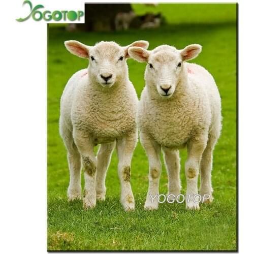 5d diy diamond painting animal Twin sheep Full drill rhinestone puzzle mosaic Diamond embroidery Home Decor lambs YY2379