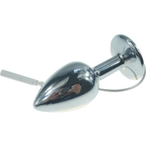 Small size metal electric anal plug butt plug sex toys for men and women electro shock accessory