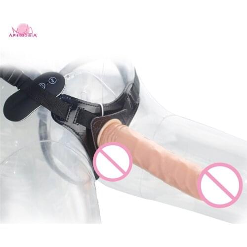 APHRODISIA 8'' Strapon Sex Dildo Vibrator Lesbian Sex Toys,Panties Strapon Dildo,Adult Games 10 Speed Vibrating Strap-on Dildo
