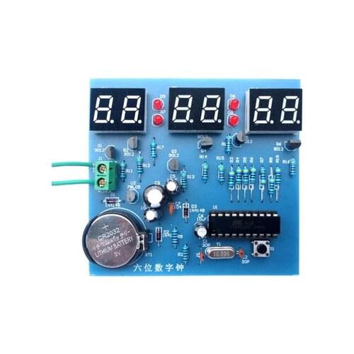 AT89C2051 Six digital clock kit singlechip 6 LED clock electronic production of bulk DIY