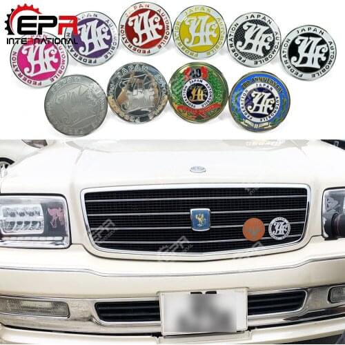 Car Accessories Exterior JAF Front Grill Badge Universal JDM 90MM Diameter METAL BASE PLASTIC