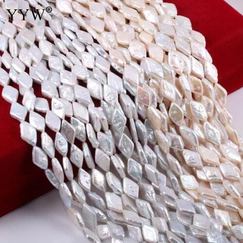 AA Keshi Cultured Freshwater Pearl Beads DIY Jewelry Making Bulk Beads Famous Brand 9x14mm Pink White Rhombus Natural Beads