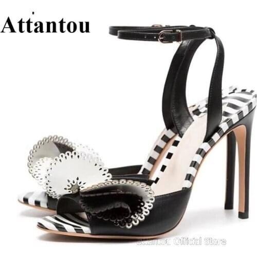 Designer Handmade Ruffles Flowers Heeled Sandals Women Stiletto High Heel Ankle Strap Mixed Color Leather Sandalias Muje