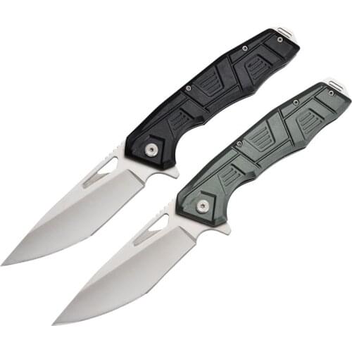 DuoClang Camping Survival Knife Sanding Steel Blade Portable Folding Blade Knife for Hunting Hiking