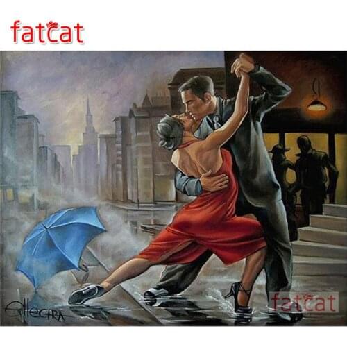 FATCAT Diamond Painting Full Square Round Drill Tango dance Diy 5D Diamond Embroidery kits Mosaic Needlework Home Decor AE1494