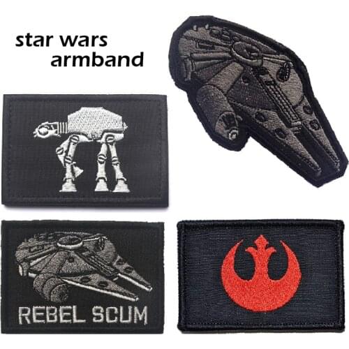 Star War Millennium Falcon Figure Movie & TV Cosplay Accessories Badge Embroidery Armband Cool Clothing Decoration Kids Gift
