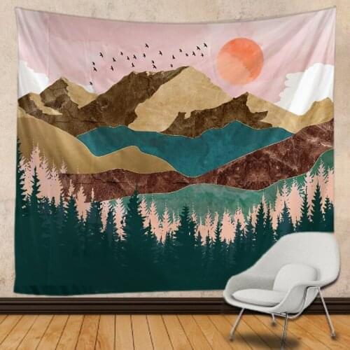 Landsc Print Wall Tapestry Tapestries Wall Hanging Flower Psychedelic Tapestry Wall Hanging Decor Halloween Deco