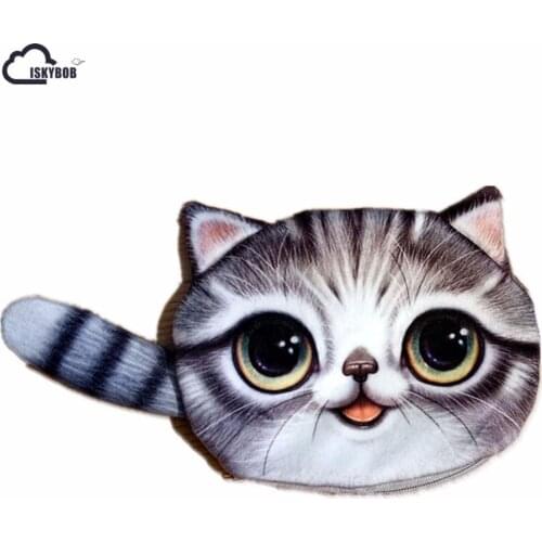 ISKYBOB New Small Tail Cat Coin Purse Cute Kids Cartoon Wallet Kawaii Bag Coin Pouch Children Purse Holder Women Coin Wallet