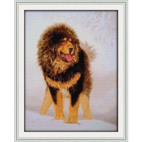 Joy Sunday King Power Baby Room Decor Hand Embroidery Chinese DIY Cross Stitch Kit Patterns Printed Canvas Needlework Set Animal