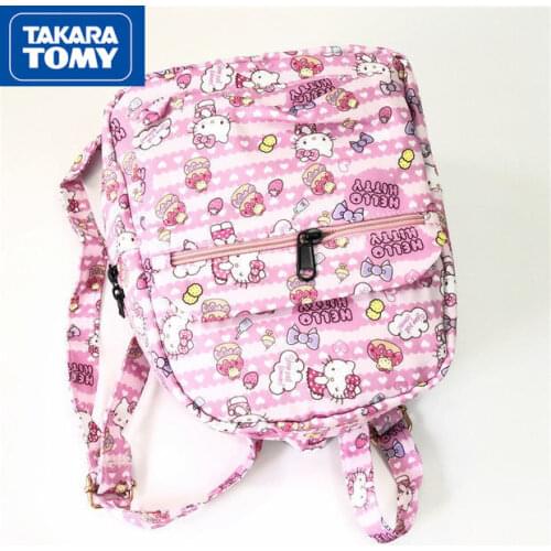 TAKARA TOMY Fashion cute cartoon Hello Kitty backpack simple and comfortable waterproof and wear-resistant childrens school bag