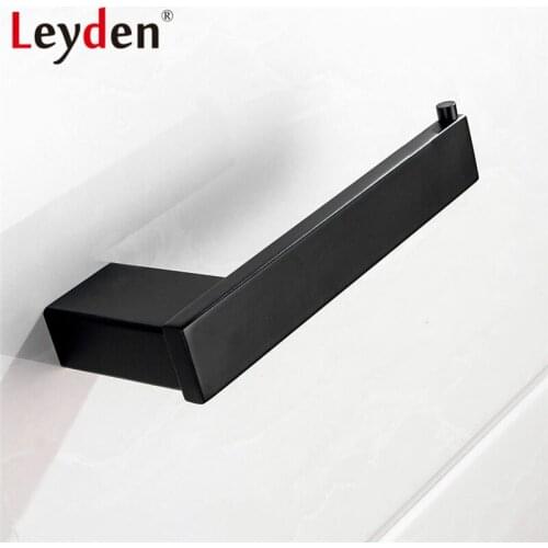 Leyden 304 Stainless Steel Toilet Paper Holder Wall Mounted Paper Holder Black Square Toilet Tissue Holder Bathroom Accessories