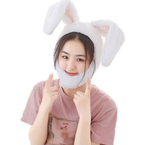 Korea Popular Plush Bunny Ears Earmuffs Soft lovely Hair Headwear Animal Gift Among us Girl Photography Tool Self Photography