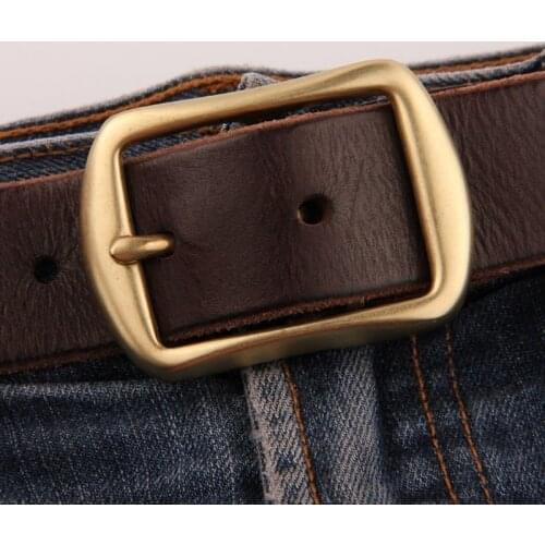 New Leather belts for men luxury famous designer belt jeans high quality wide strap copper pin buckle belt male coffee /black