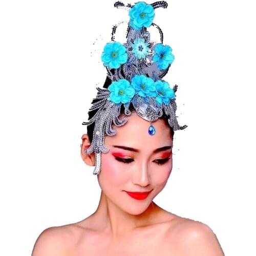 Opening Dance Headdress Performance Floral Headpiece Classical Dance Antique Style Stage Accessories