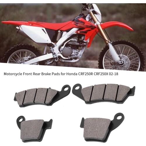 4pcs Motorcycle Front and Rear Brake Pad For Honda CRF250R CRF250X 02-18