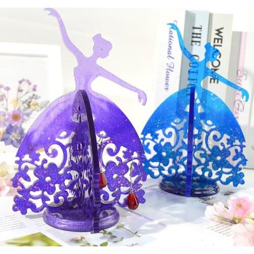 Necklace Earring Display Stand Silicone Mold Jewelry Rack Resin Mold DIY Crystal Epoxy Resin Mould Dance Girl Handmade Crafts