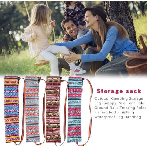 Outdoor Camping Storage Bag Canopy Pole Tent Pole Ground Nails Trekking Poles Fishing Rod Finishing Waterproof Bag Handbag