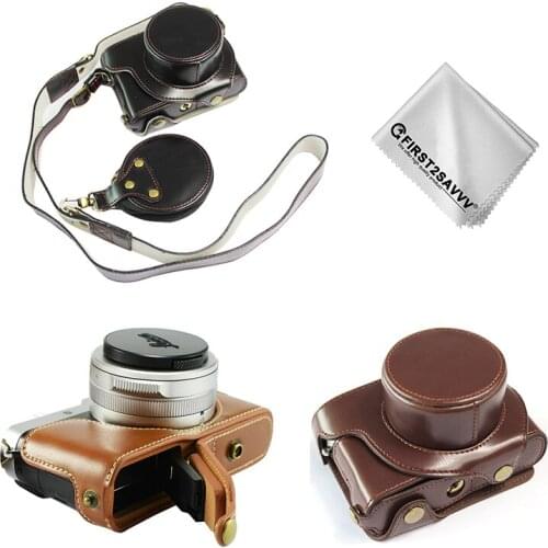 Full body Precise Fit PU leather digital camera case bag cover with shoulder strap for Leica D-LUX 7 D-LUX7 D7