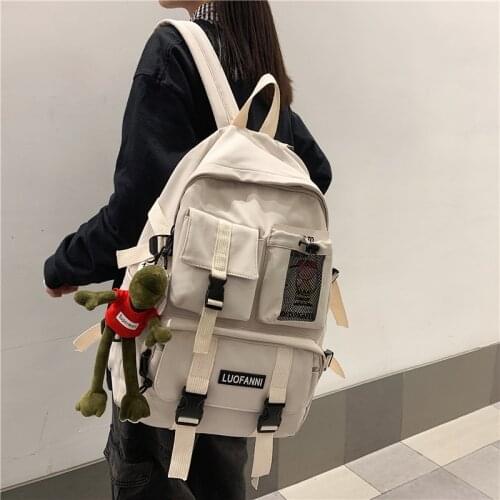 Tide Multi-pocket School Backpack Women Large Capacity School Bags for Teenage Girls Female Harajuku Woman Backpack Bag 2020 New