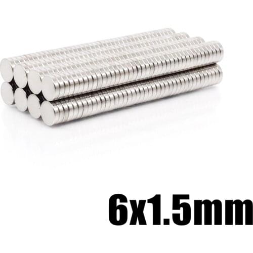 50-1000Pcs 6mm X 1.5mm Strong Cylinder Rare Earth Magnet 6X1.5 Neodymium Bulk Sheet N35 Mini Small Round Magnets Disc 6*1.5mm