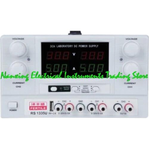 RS1335U/RS1333U/RS1332U Three-channel 3CH High precision DC stabilized power supply 30V,5A/3A/2A, With USB fast charge